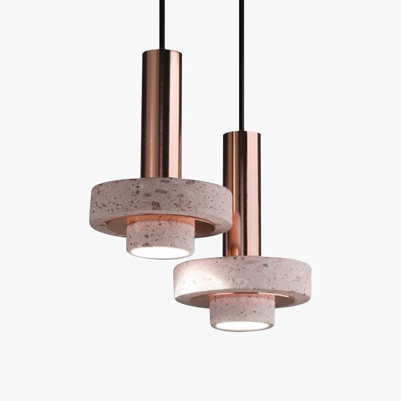Art Deco Pendant Light With Terrazzo Accents And Colorful LED