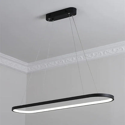 Minimalist Oval Pendant Light Featuring Warm Glow
