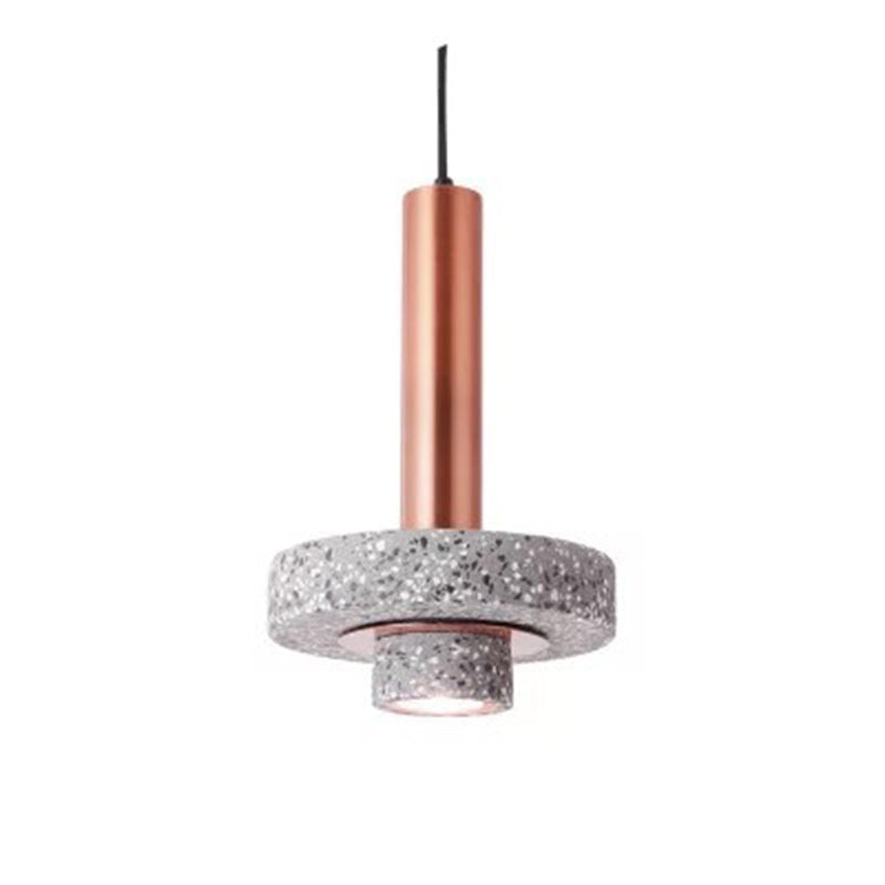 Art Deco Pendant Light With Terrazzo Accents And Colorful LED