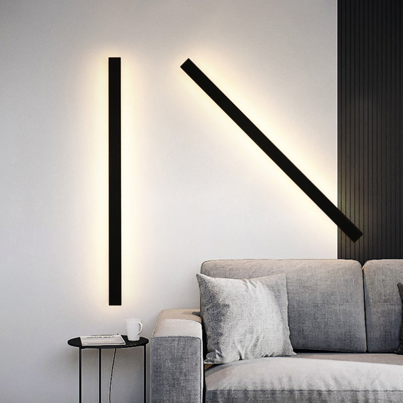 Outdoor Wall Light Sleek Black LED Linear
