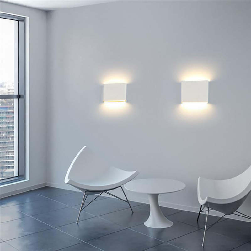 Black And White Waterproof Outdoor Modern Rectangular Wall Light
