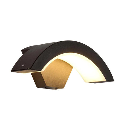 Black Outdoor Wall Light Nordic Weatherproof Arc LED