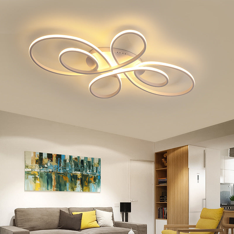 Dimmable Two Tone Modern LED Multi Ring Flush Mount Ceiling Light