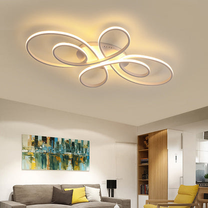 Dimmable Two Tone Modern LED Multi Ring Flush Mount Ceiling Light