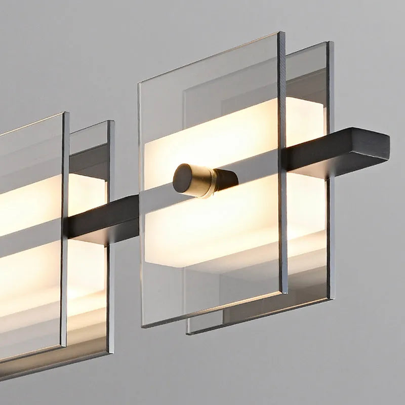 Copper Glass Linear Nordic Pendant Light For Dining