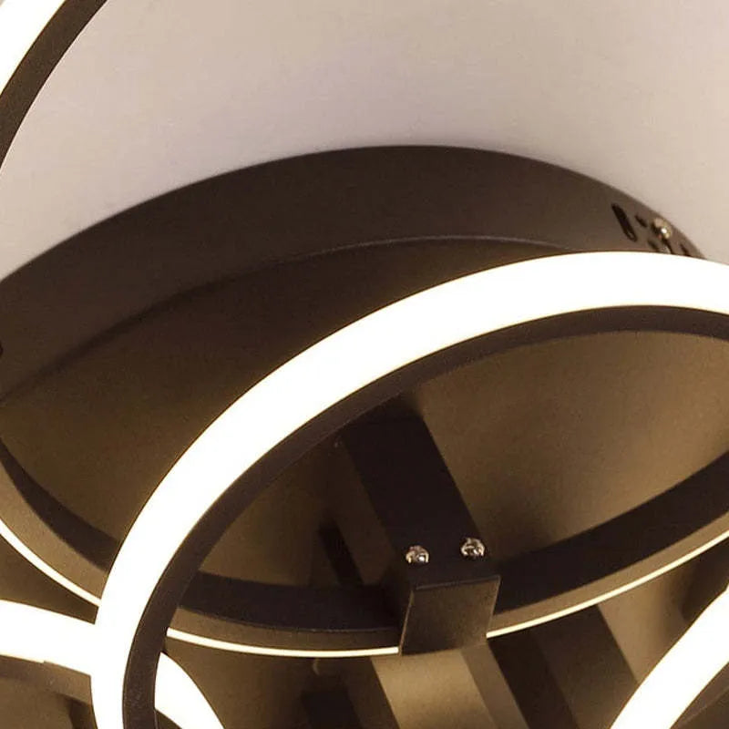 Black And White LED Ceiling Light Overlapping Circle
