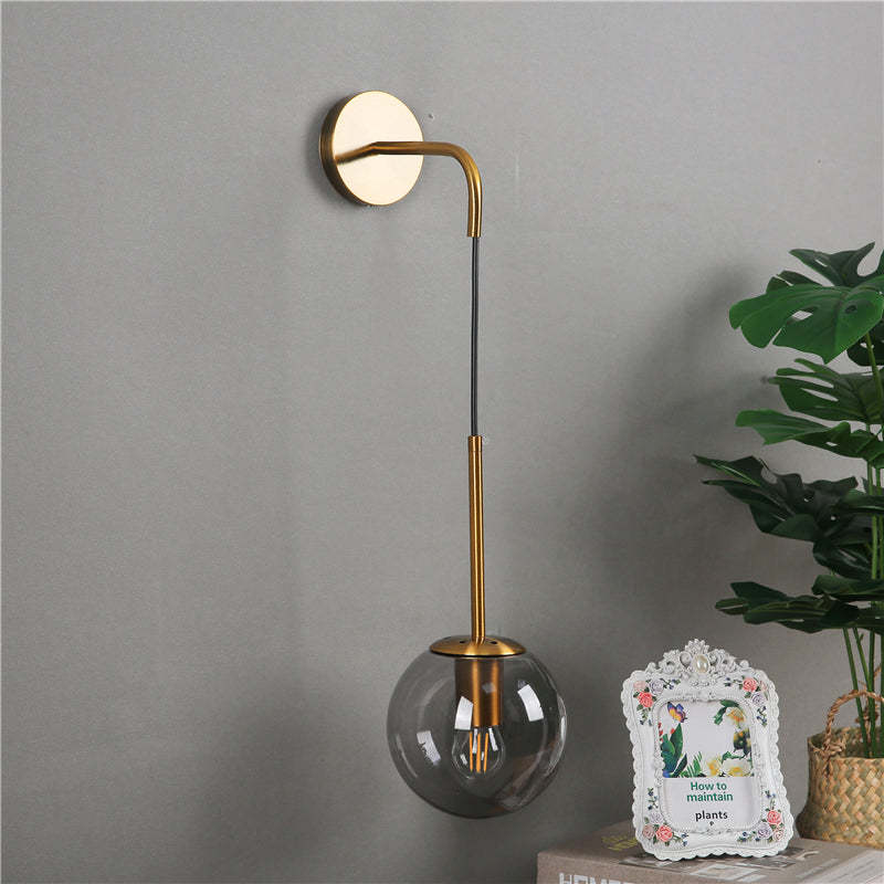 Single Head Nordic Glass Ball LED Wall Reading Lamp