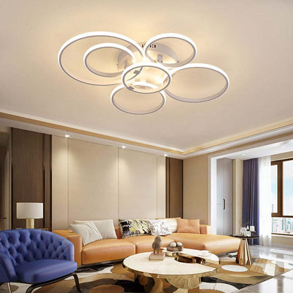 Black And White LED Ceiling Light Overlapping Circle