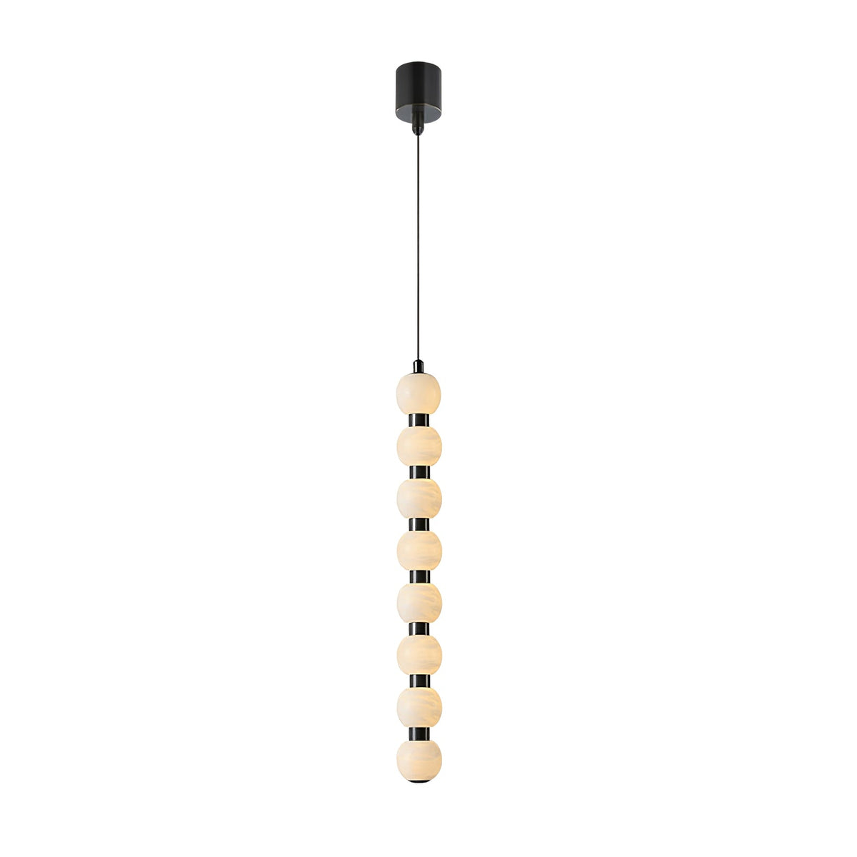 Warm Glow Alabaster Lyra Pendant Light For Stairs