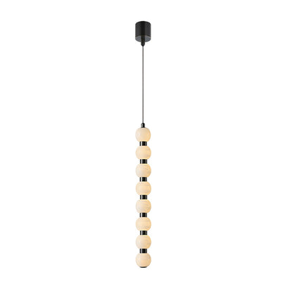 Warm Glow Alabaster Lyra Pendant Light For Stairs