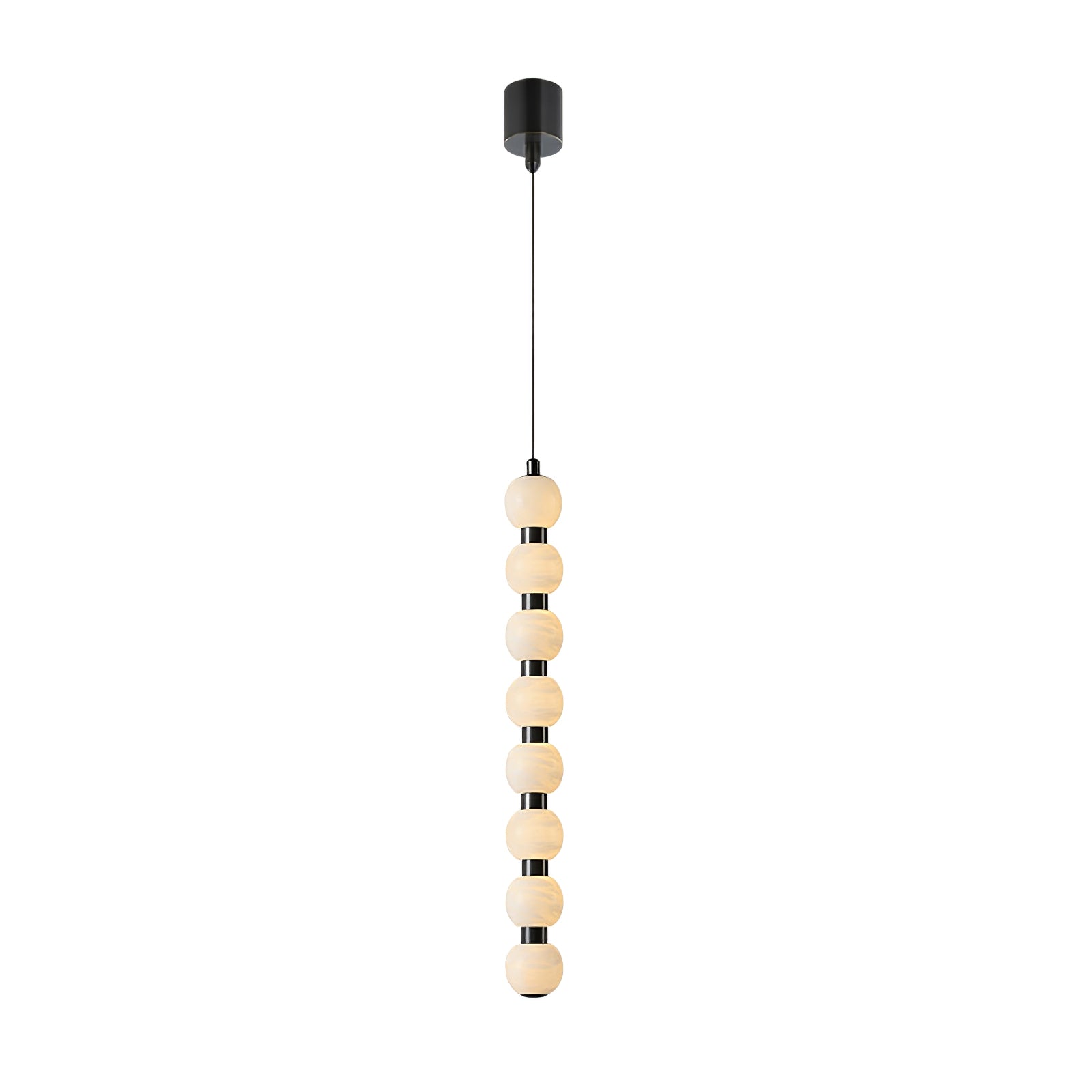 Warm Glow Alabaster Lyra Pendant Light For Stairs