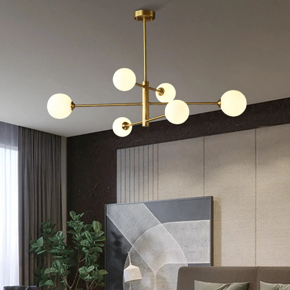 Pendant Light in Modern Copper and Black Glass Shade