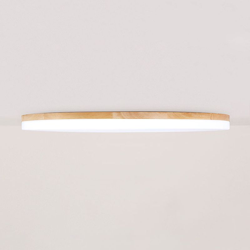 Ceiling Light With Soft LED Glow And Wood Acrylic Ring