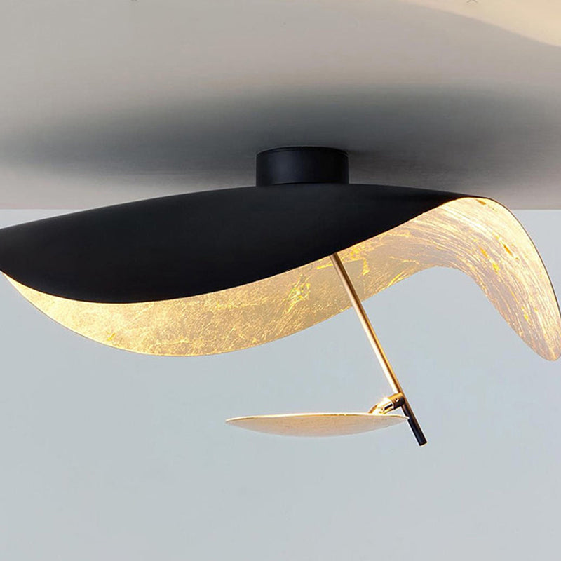 Warm Glow Pendant Light With Gold Foil