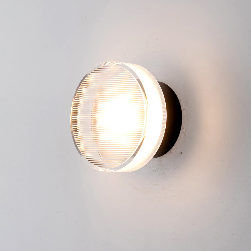 Black And Gold Metal Wall Lamp Contemporary Mini Bowl