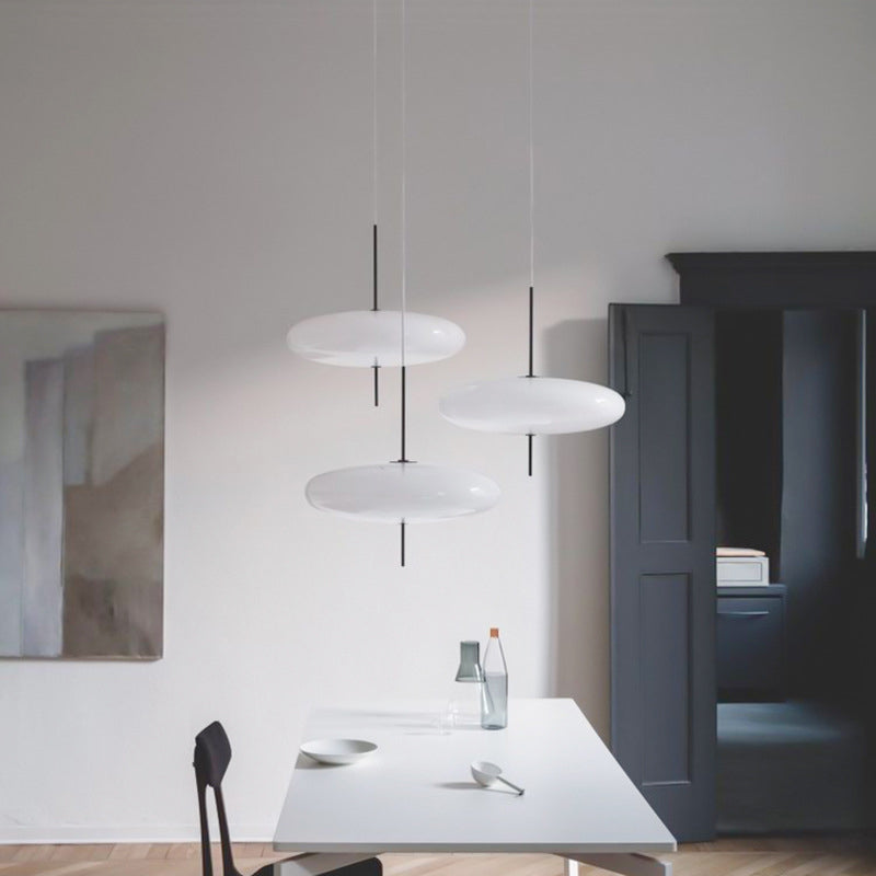 Bright White Shade Nordic Oval Pendant Light