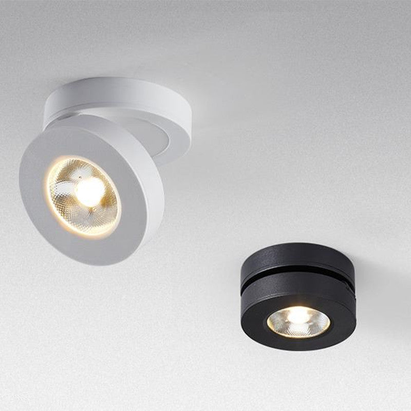 White And Black Aluminium Round Flush Mount Ceiling Light
