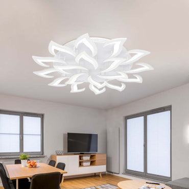 White And Black Flush Mount Elegant Floral Ceiling Light