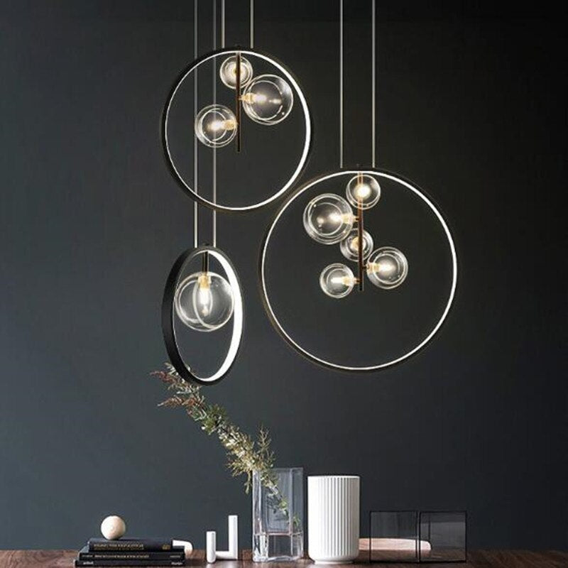 Energy Efficient LED Glass Orb Pendant Light For Dining