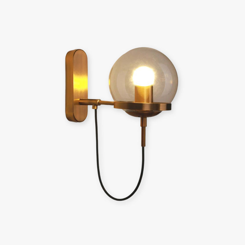 Black Bronze Rustic Heritage Glass Globe Wall Lamp
