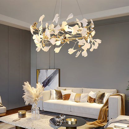 Pendant Light With Warm Illumination Ginkgo Leaf