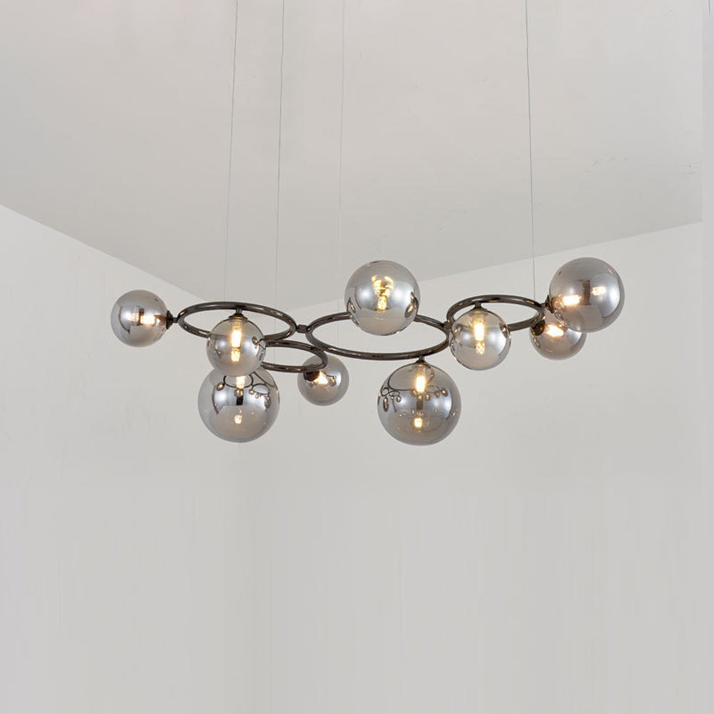 Modern Wave Pendant Light In Metal And Glass Durable