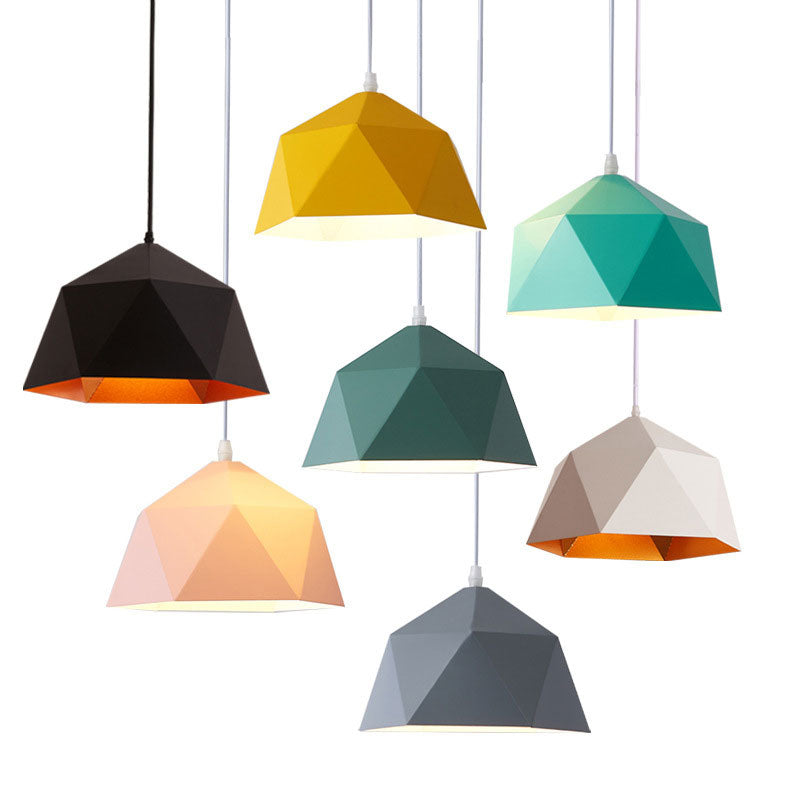 Geometric Pattern Domed Pendant Light