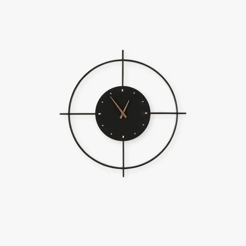 LED Wall Lamp Round Clock Black And Gold