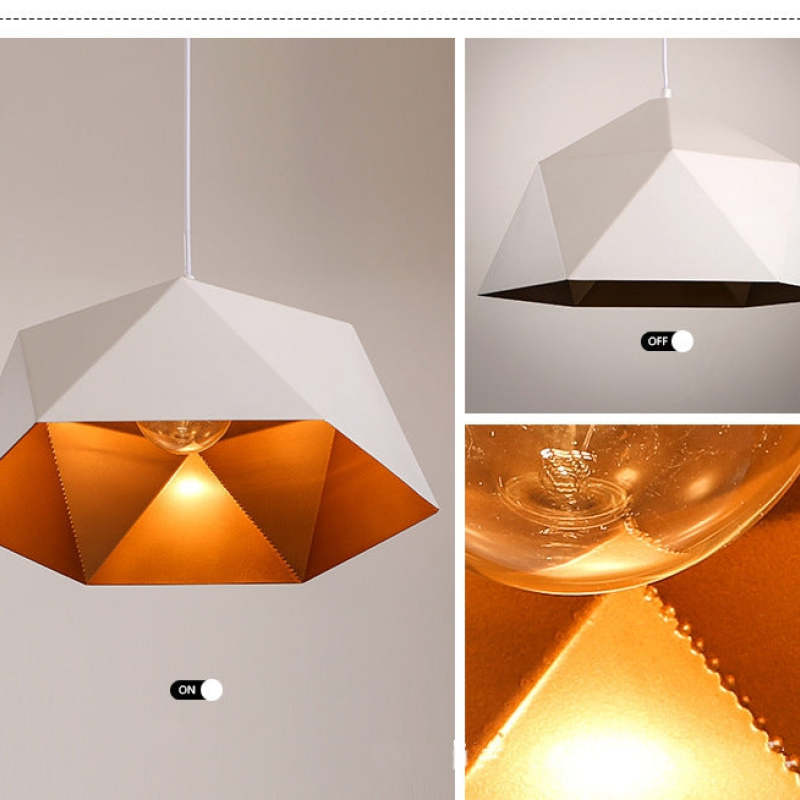 Geometric Pattern Domed Pendant Light