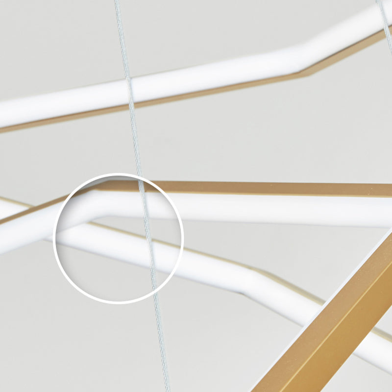 Gold Finish Geometric Metal Pendant Light