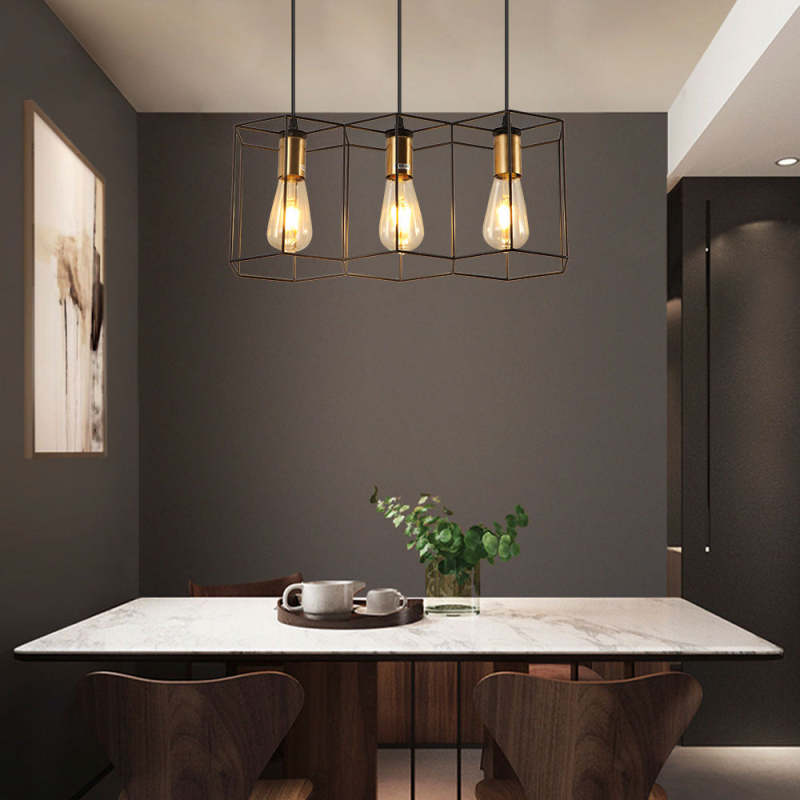 Rustic Geometric Black Finish Pendant Light For Ambient Glow