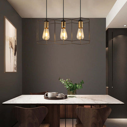 Rustic Geometric Black Finish Pendant Light For Ambient Glow