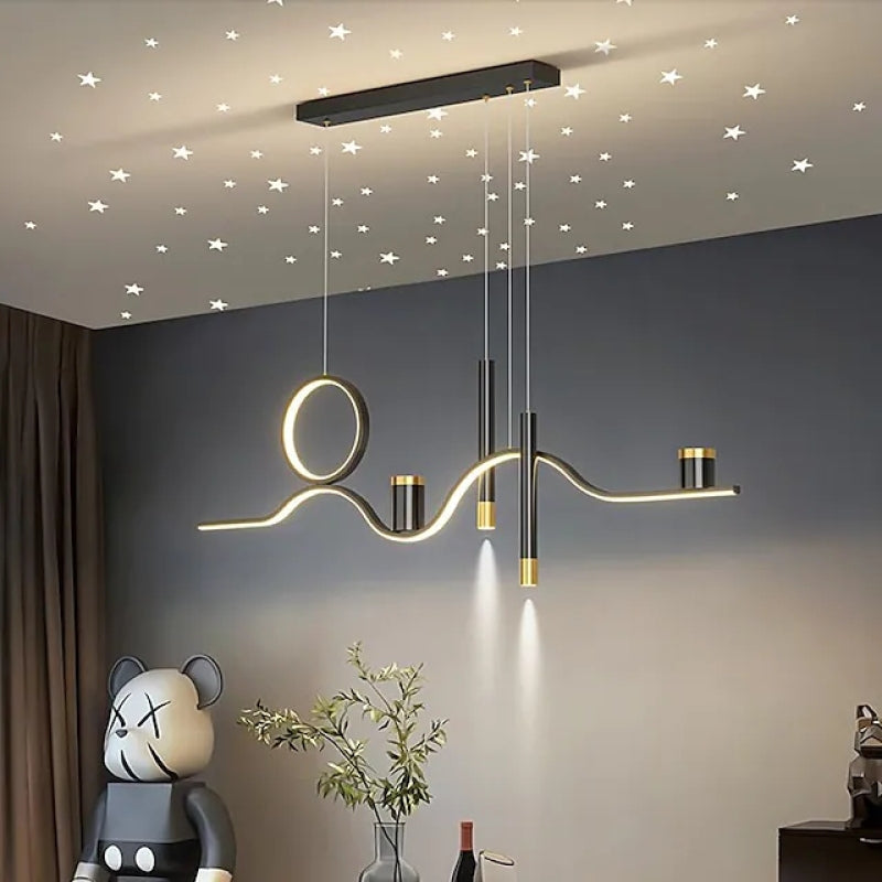 Warm Ambience Linear Pendant Light for Starry Night