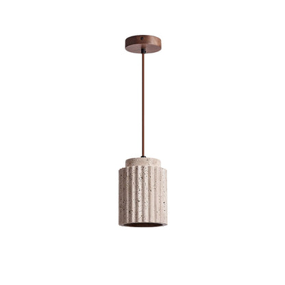Warm Glow Travertine Ceiling Pendant Light