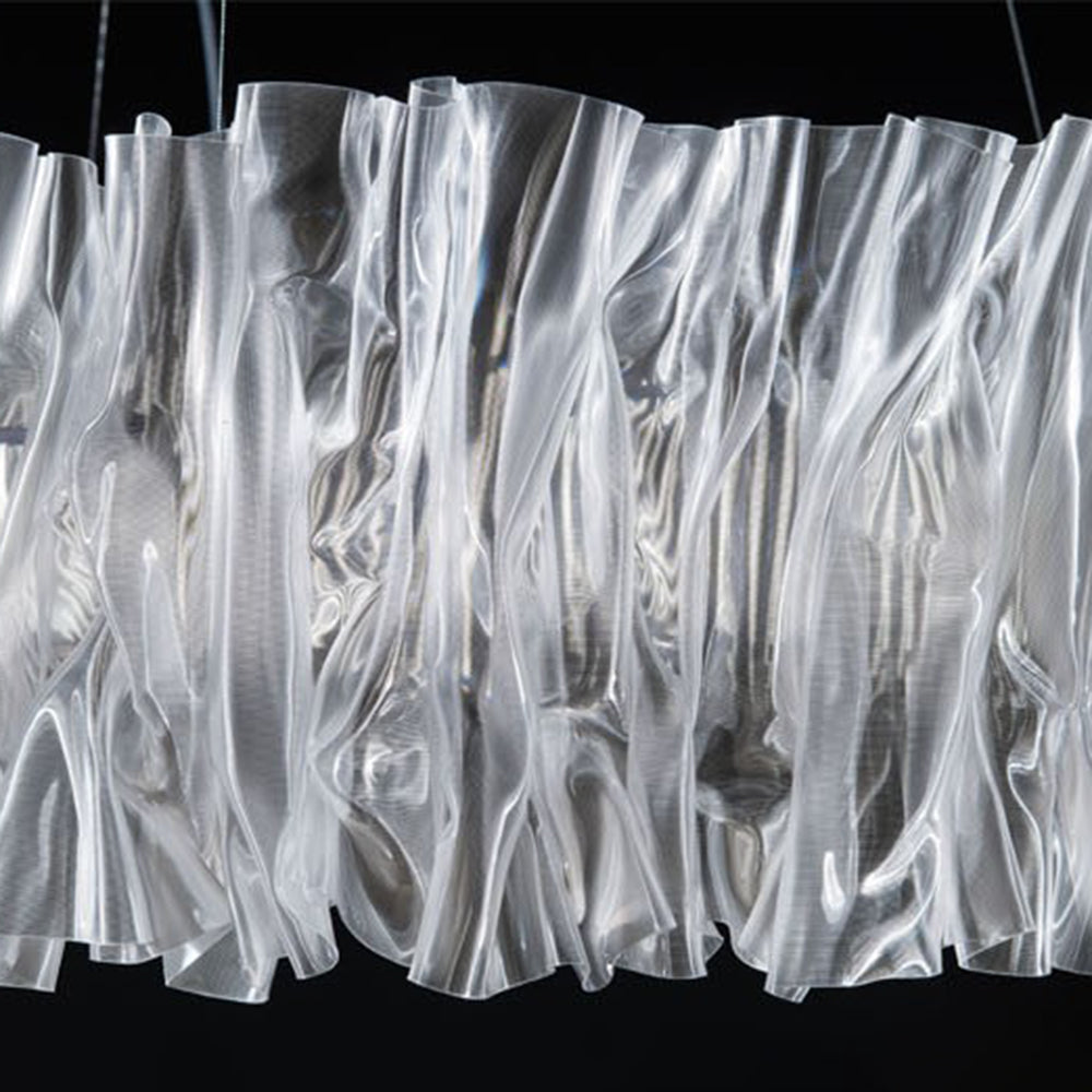 Stainless Steel Elegant Pleated Circle Pendant Light