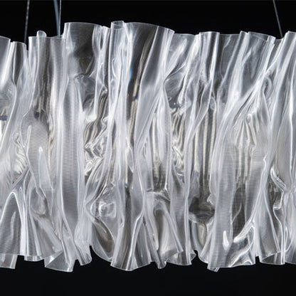 Stainless Steel Elegant Pleated Circle Pendant Light