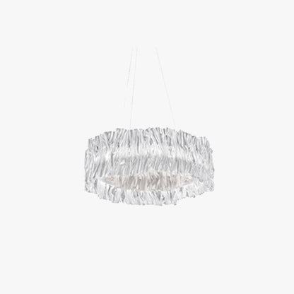 Stainless Steel Elegant Pleated Circle Pendant Light