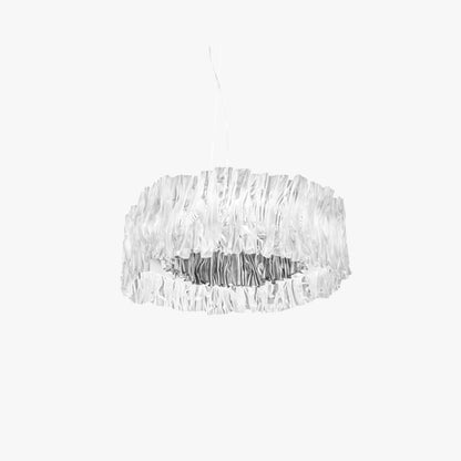 Stainless Steel Elegant Pleated Circle Pendant Light