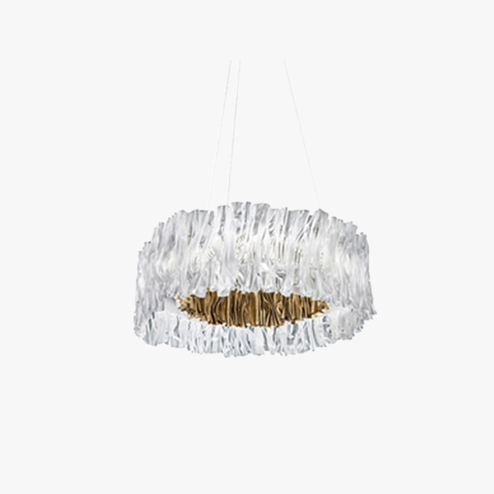 Stainless Steel Elegant Pleated Circle Pendant Light