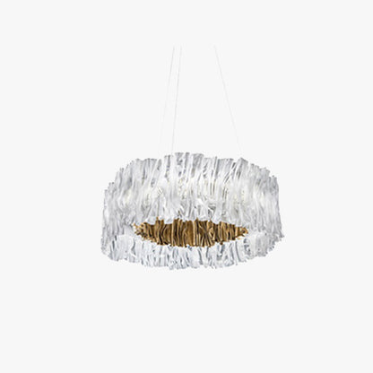 Stainless Steel Elegant Pleated Circle Pendant Light
