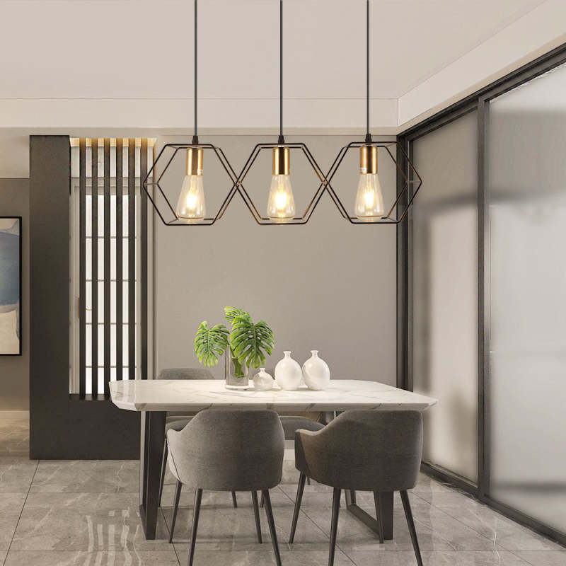 Rustic Geometric Black Finish Pendant Light For Ambient Glow
