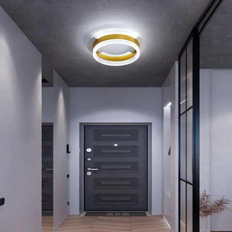Gold LED Ceiling Light Flush Mount For Bedroom And Living Room By Arisha
