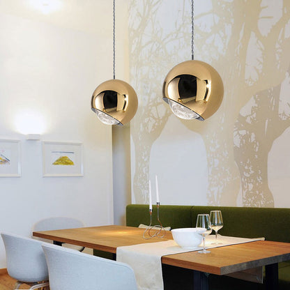 Modern Interiors Warm Glow Pendant Light With Premium Golden Metal Ball