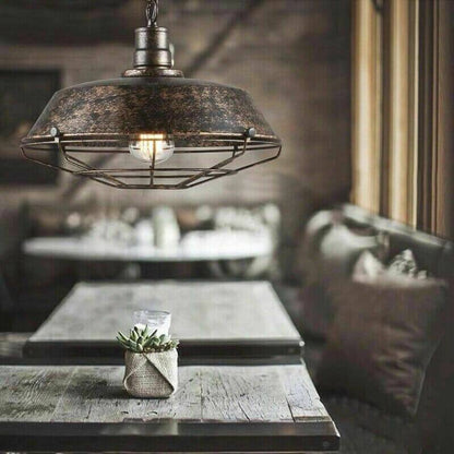 Rustic Black Industrial Pendant Light for Indoor and Outdoor