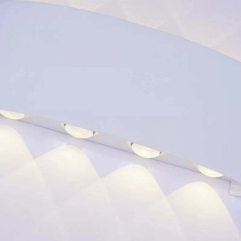 Metal Black And White Waterwave Finish Rectangular Outdoor Wall Light