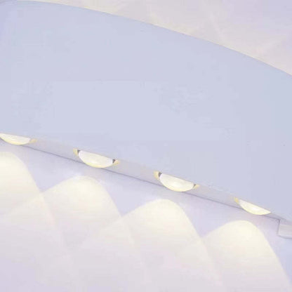 Metal Black And White Waterwave Finish Rectangular Outdoor Wall Light