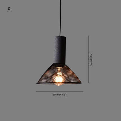 Concrete Top Industrial Cylindrical Pendant Light