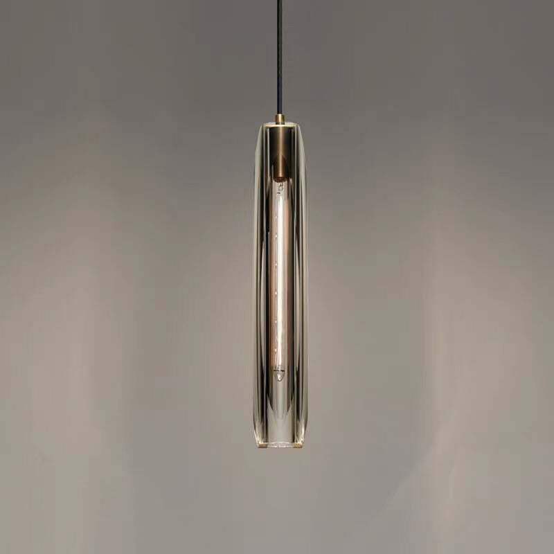 Warm Ambient Glow Smoky Glass Pendant Lamp