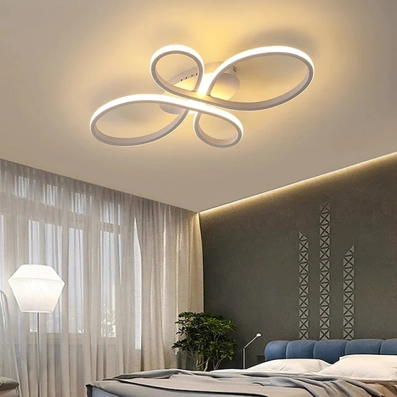 Dimmable Two Tone Modern LED Multi Ring Flush Mount Ceiling Light