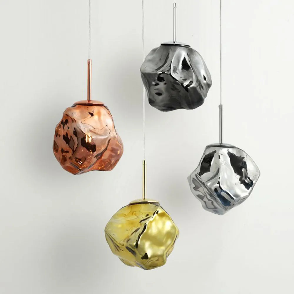 Adjustable Height Lava Glass Pendant Light